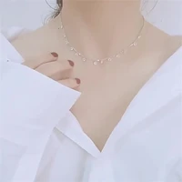 panjbj 925 sterling silver trendy shiny aaa cubic zirconia choker simple zircon necklace for fashion girl gift fine jewelry