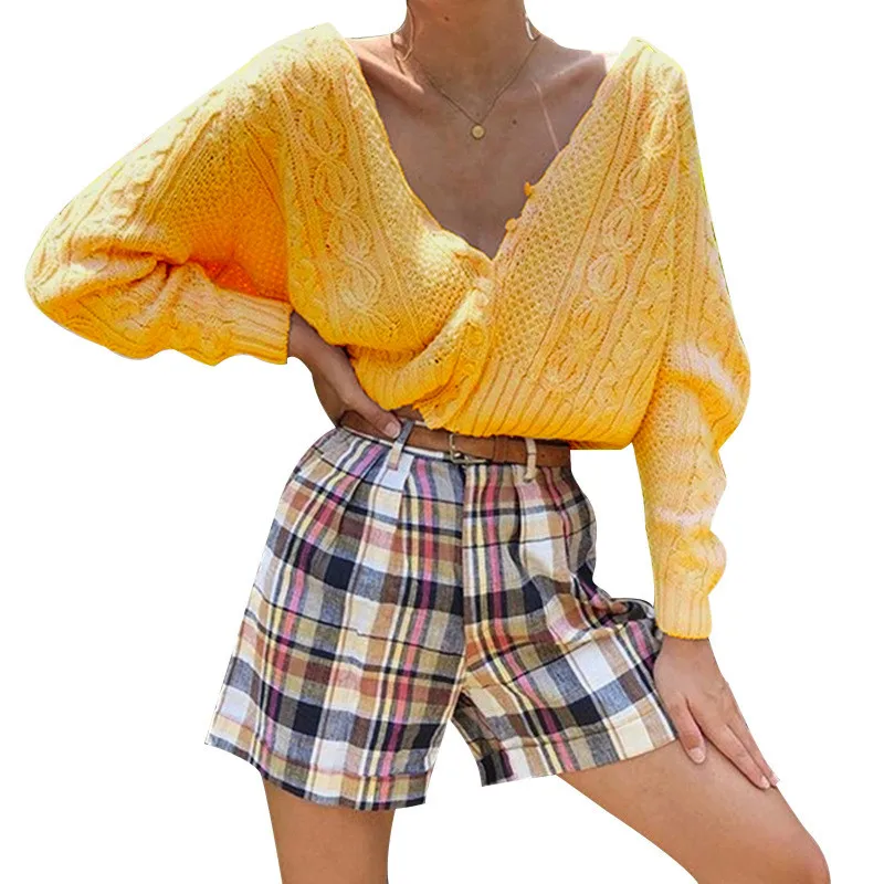 

Sexy Winter Knitted Sweater V Neck Sweater Female 2019 Women Sweaters And CardigansAutumn Long Sleeve Sweater Jumper