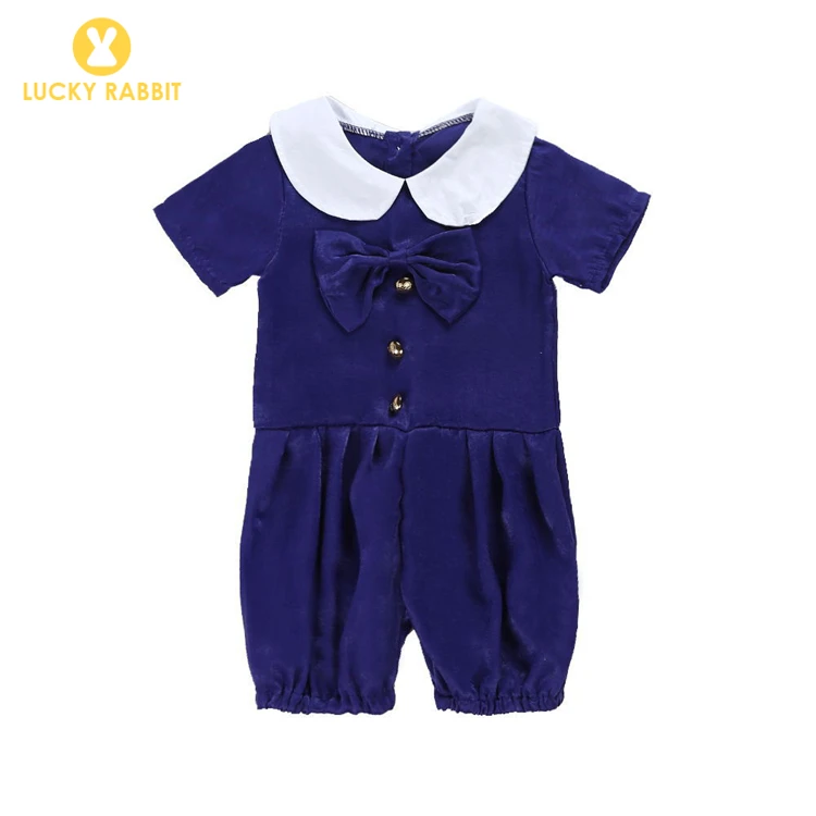 Голубой комбинезон поло с воротником для новорожденных милая очаровательная