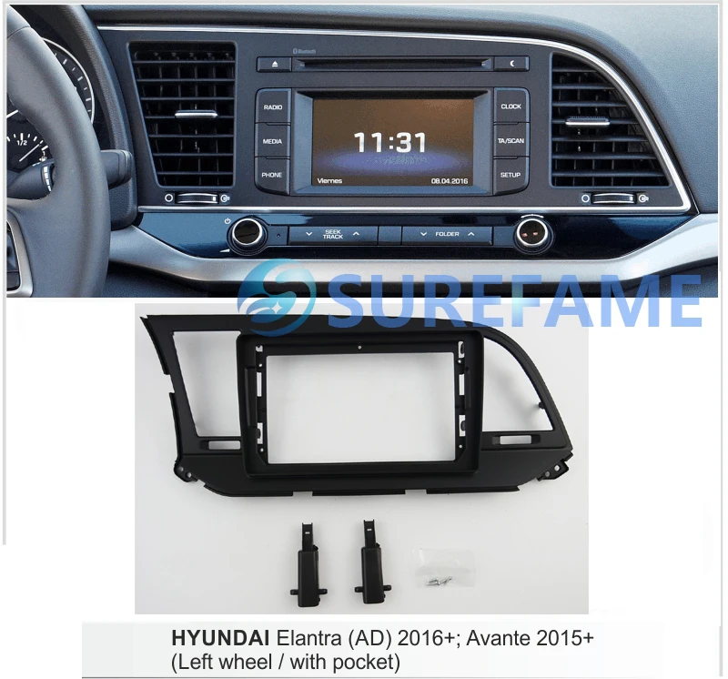 9 дюймовая Автомобильная панель радиоприемника для HYUNDAI Elantra (AD) 2016 + Avante 2015 (левое