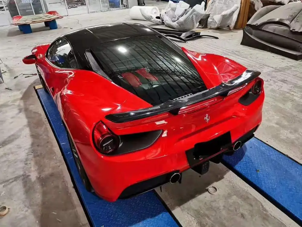 Спойлер для заднего крыла автомобиля из углеродного волокна подходит Ferrari 488 GTB