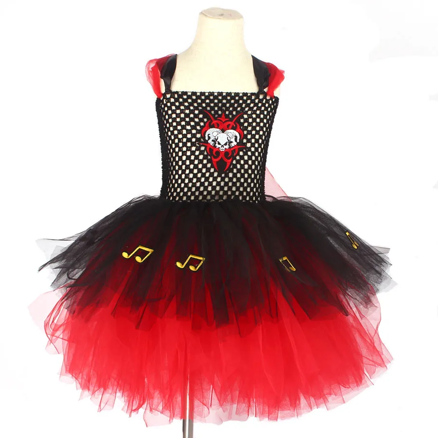 only dress Страшное нарядное платье для девочек на Хэллоуин, День мертвых сахарных черепов детское платье-пачка Невеста-зомби вечерние платья для косплея - Цвет: only dress