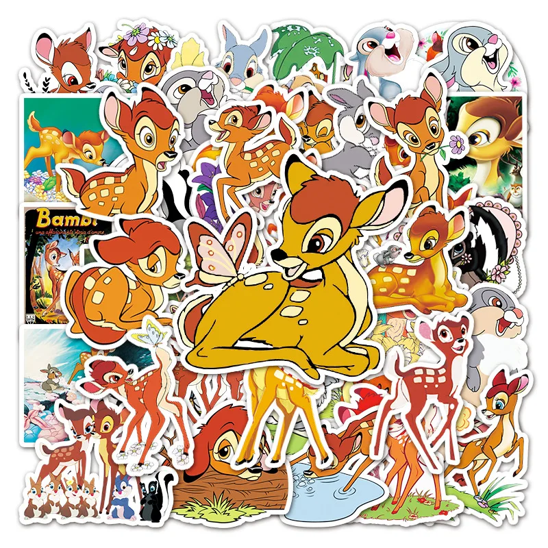 

10/30/50PCS Disney Bambi Cartoon Stickers Graffiti Decals Laptop Phone Skateboard Guitar Scrapbook Waterproof Sticker Kid Toy