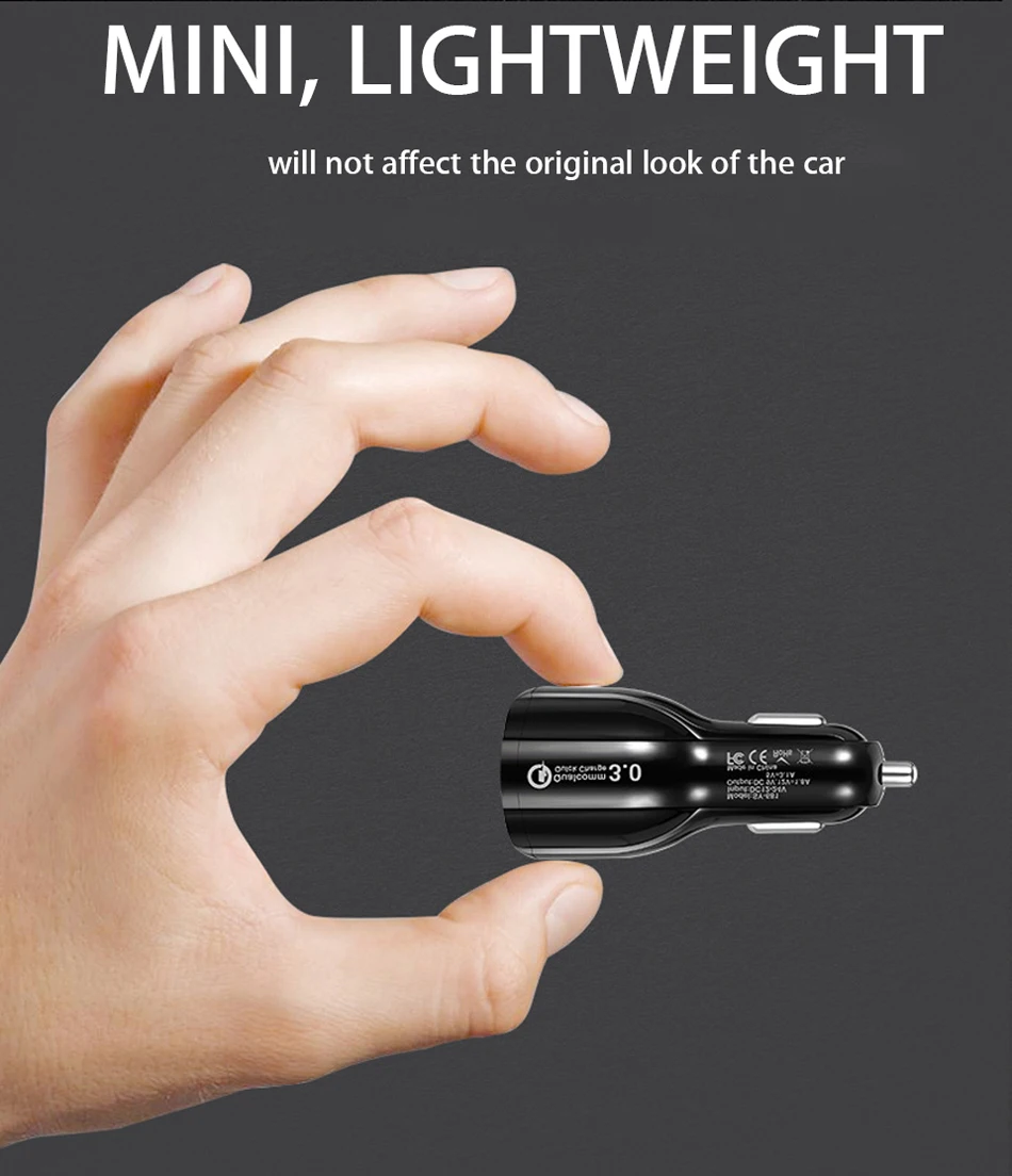 Быстрая зарядка 3 0 QC3.0 автомобильное зарядное устройство для Samsung S10 S9 S8