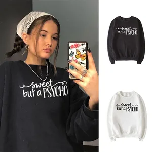 Женский свитшот с принтом, с круглым вырезом и надписью