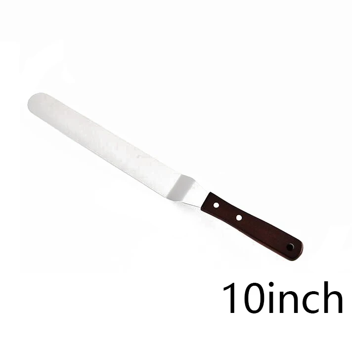 Bending - 10 inch 1 шт., размер: 4/6/8/10 дюймов Нержавеющая сталь лопатка для торта соблазнительный крем масло для защиты от обледенения глазурь Ножи гладкой Кухня Кондитерские инструменты для украшения торта - Цвет: Bending - 10 inch