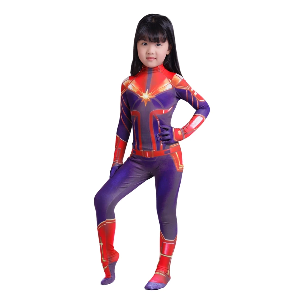 Женский объемный костюм Zentai капитана Карола данверса для косплея супергерой