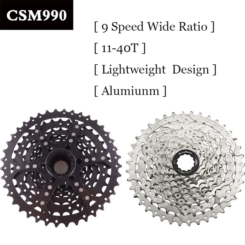 Sunrace CSM990 9 скоростная кассета X9 Chain Cogs 11 40T Маунтин Байк Freewheel широкое передаточное