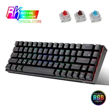RK68 (RK855) 65% Bluetooth RGB Hot Swappble Mechanical Gaming Keyboard Compact 68 Keys Wireless Gamer Keyboard for PC Laptop