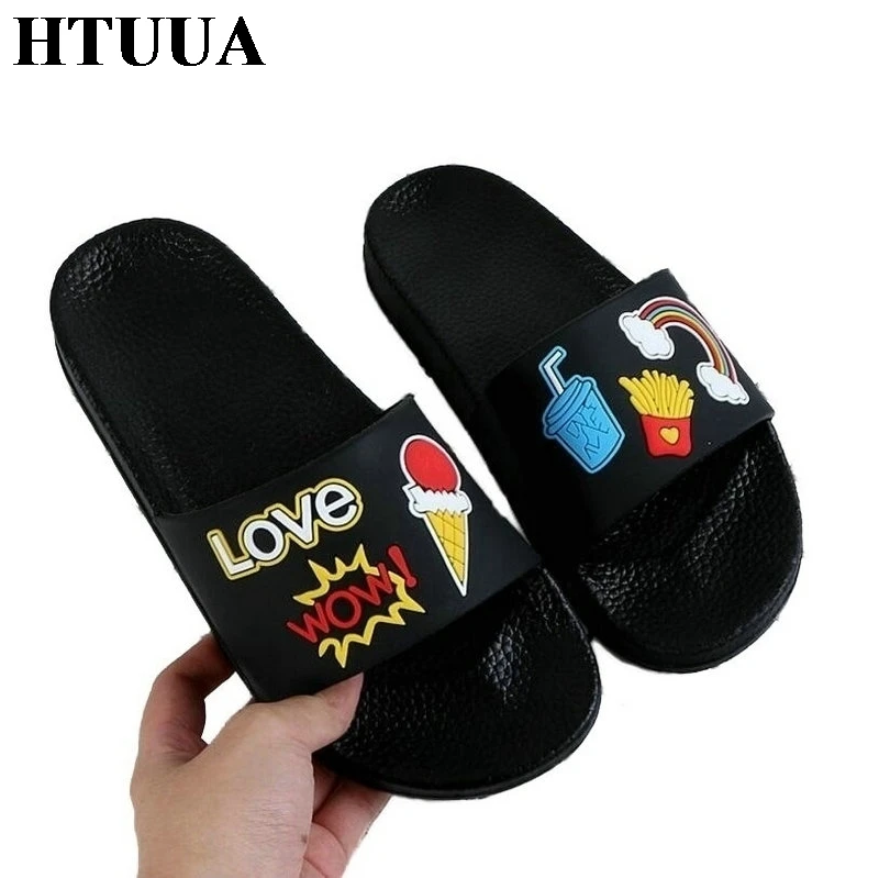 Летние корейские тапочки HTUUA 2020 для мороженого женские резиновые Нескользящие