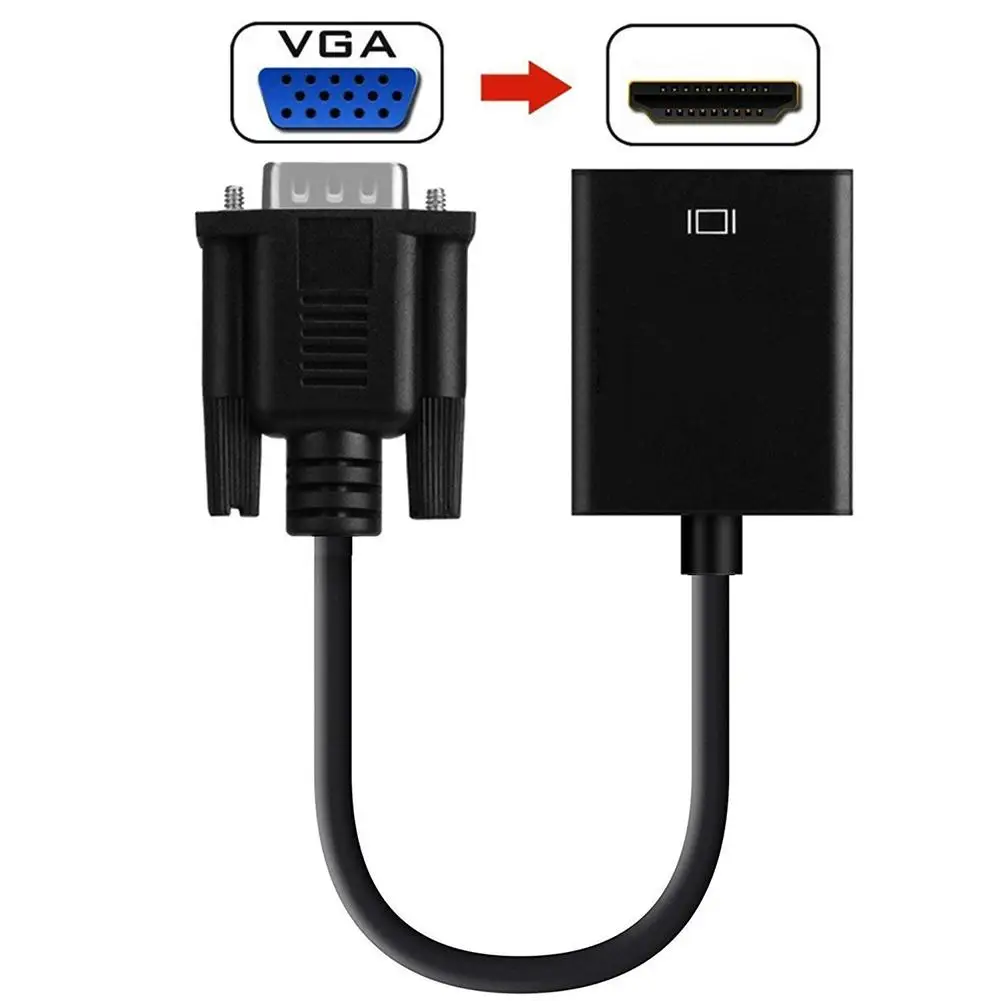 

Адаптер VGA-HDMI-совместимый преобразователь 1080P 4K HD аудио ТВ AV HD TV Портативный высокоскоростной видео цифровой кабель с аудио