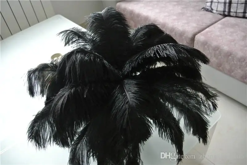

Prefect black Ostrich Feather Pure Black 12-14inch(30-35cm) wedding centerpiece Home table centerpiece christmas party decor