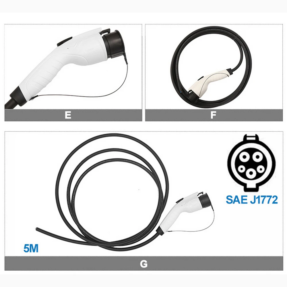 

Electric Car Charger Type 1 J1772 EV Charger 32A Car Charger with 5m EV Cable 110V-250V Car Charging Pile Charging Connector