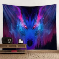 cosmic starry sky wolf tapestry wolf totem luminous wolf hanging cloth wall decoration cloth curtain decoration hanging cloth