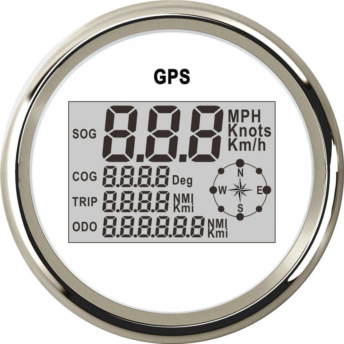 GPS 85 мм gps одометр 0-999 узлов км/ч mph 12 V/24 V lcd цифровой спидометр автомобиля с подсветкой морской яхты Мотоцикл лодка автомобиль - Цвет: GPS