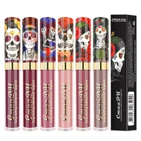 6 color matte skull lipstick set non stick cup lip gloss not fade waterproof and long lasting without makeup lipstick