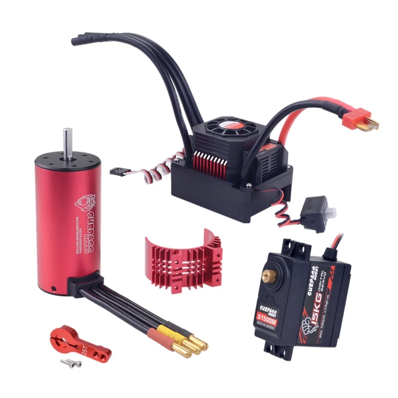 

SURPASS HOBBY 3674 2250KV Brushless Motor+120A 2-3S Waterproof Brushless Esc for 1/8 Rc Models Buggy Drift Car Truck Toys