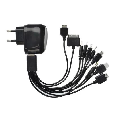 Устройство зарядное NEW GALAXY USB 10 в 1 12/24В/сетевое 220В 1А 17x11см пластик|Кабели адаптеры