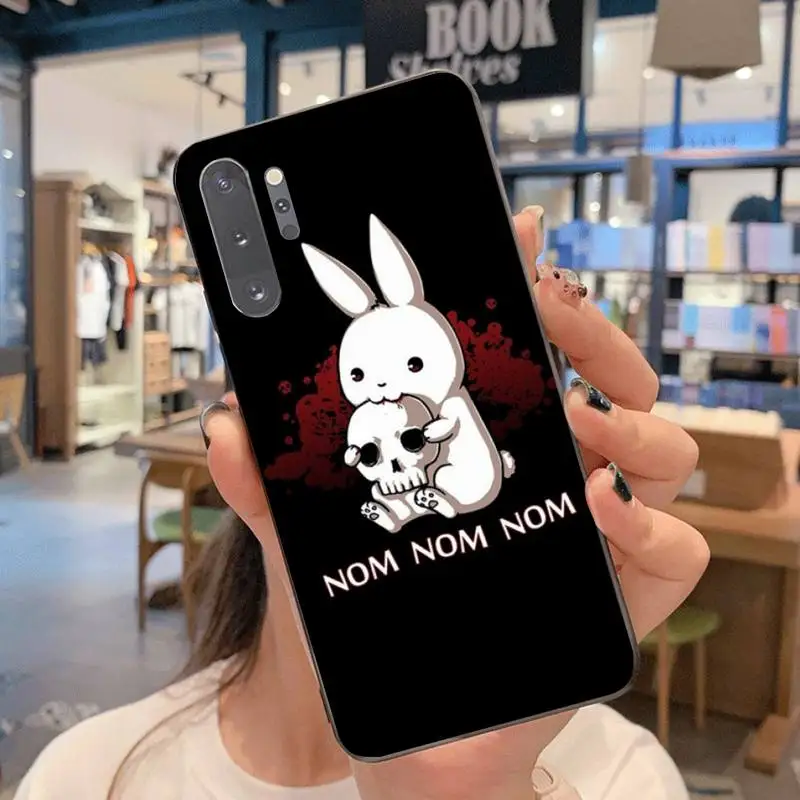 Мягкий чехол для телефона HPCHCJHM с изображением белого кролика черного цвета Samsung