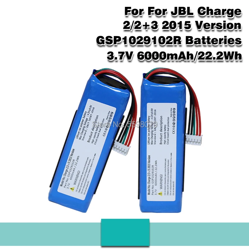 100% New 6000mAh GSP1029102R Battery For JBL Charge 2 Plus 2Plus 2+ charge 3 2015 Version P763098 | Электроника