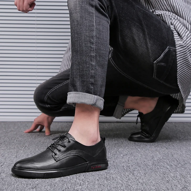 Fashion Men's Shoes Casual Genuine Leather Flats Male Luxury High Quality Sneakers Waterproof Platform For Men Size 38-47 |