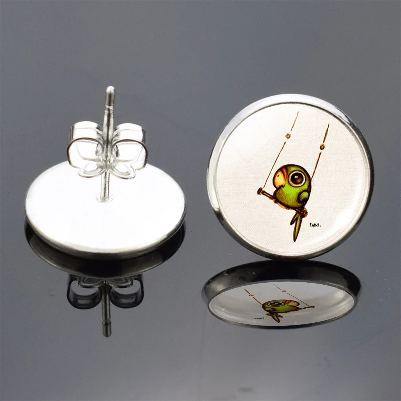 Милые животные серьги гвоздики Кролик кошка олень корова птица лошадь в виде