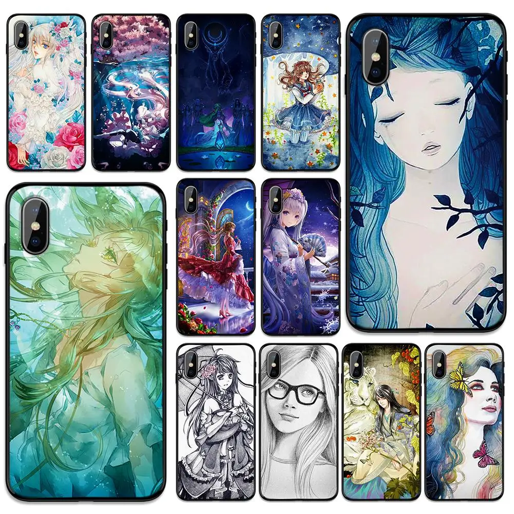 Красивый мягкий чехол из ТПУ с рисунком аниме для Apple iPhone 6 6S 7 8 Plus 5 5S SE X XS MAX XR