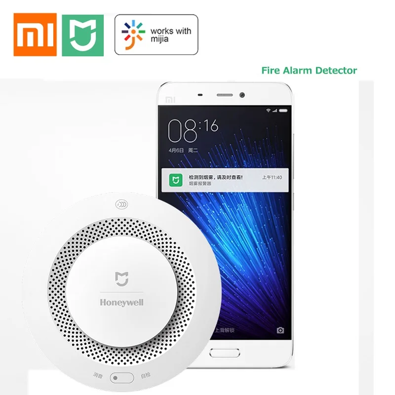 Смарт-детектор дыма Xiaomi датчик пожара и природного газа работает с приложением