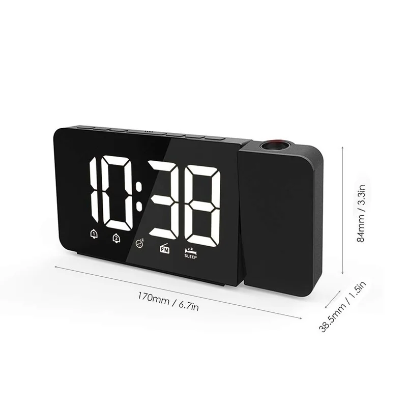 Светодиодный цифровой будильник с проекцией времени функция повтора fm-радио