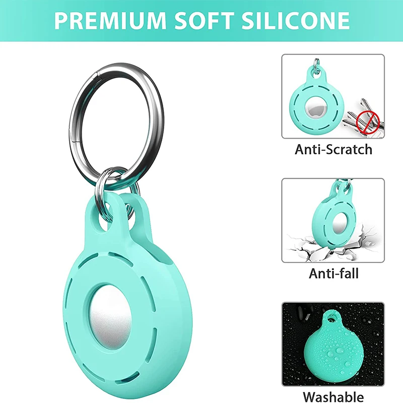 

Роскошный защитный чехол для Airtag, Оригинальный чехол из жидкого силикона, подвесной чехол для брелока, локатор, чехол для Apple Airtag, чехол