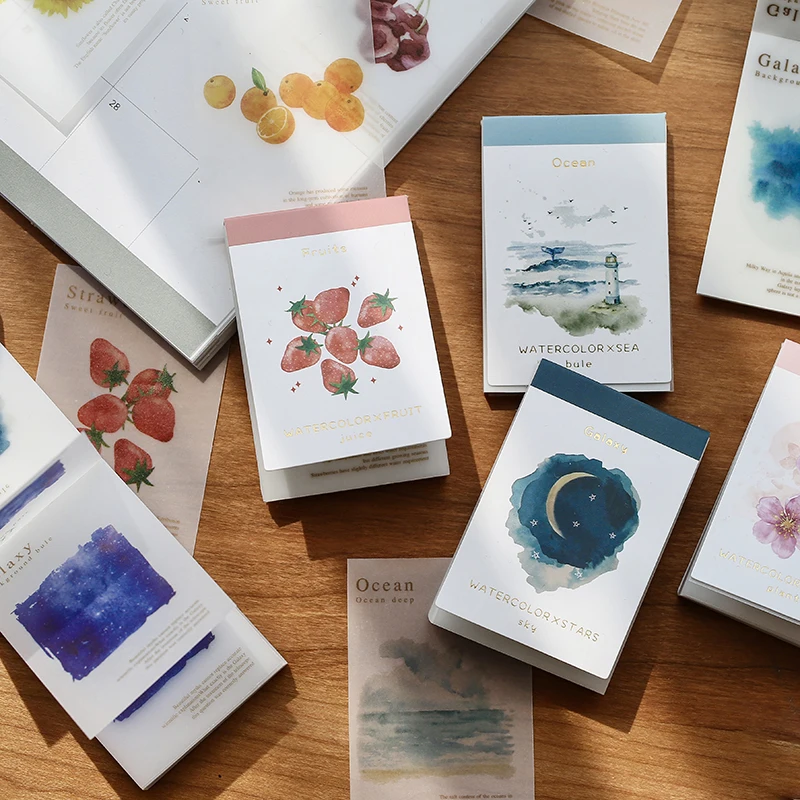 

50 pieces series carry mini scrapbook materials, handicraft decoration paper, home school office message notepad