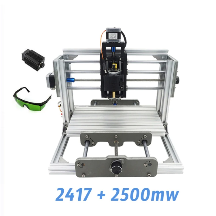 CNC2417 add 2500mw MOSKI, CNC 2417 diy гравировальный станок, 1000 мВт 2500 мвт 5500 МВт лазер, 3 оси Pcb ПВХ фрезерование, резьба по металлу и дереву, GRBL - Цвет: CNC2417 add 2500mw