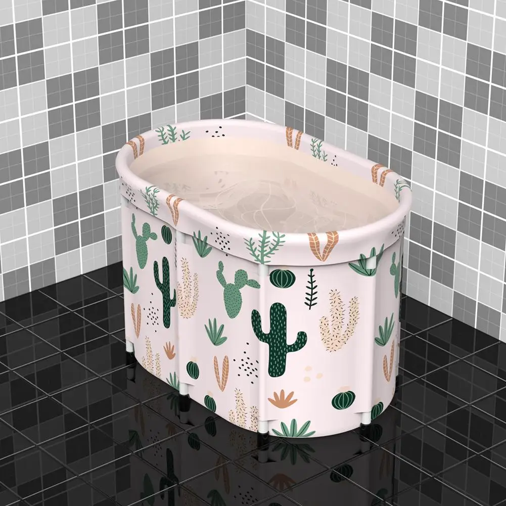 

Portable Folding Bathtub Movable Sturdy Non-Slip Cylindrical Bucket Bath Tub Ideal For Home Children Bath Barrel Adults Tub