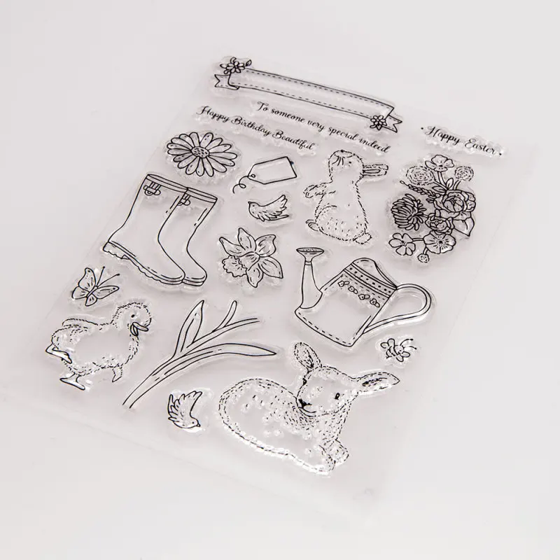 

Easter Bunny Chicken Sheep Bird Transparent Clear Stamp/seal for DIY Scrapbooking Album Decorative Clear Stamp Sheets