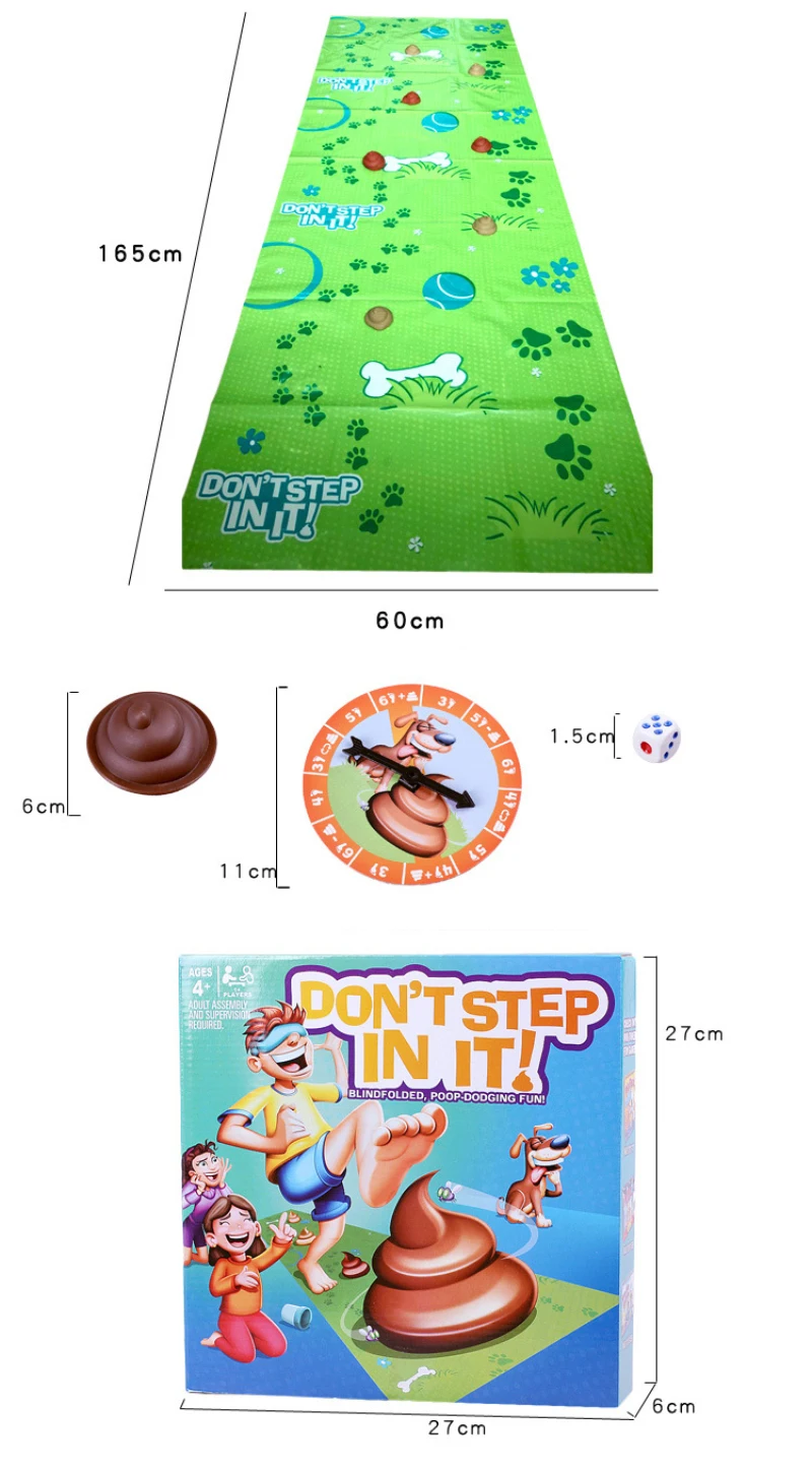 

Funny Family Game Of Don't Step In It Parent-Child Interactive Toys Blindfolded Poop-dodging Friends Party Game Toy For Kids