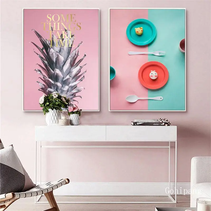 

Colorful Tableware Canvas Art Painting Modern Picture Sweet Home Decor Nordic Wall Art Prints Posters for Dinning Room Kitchen