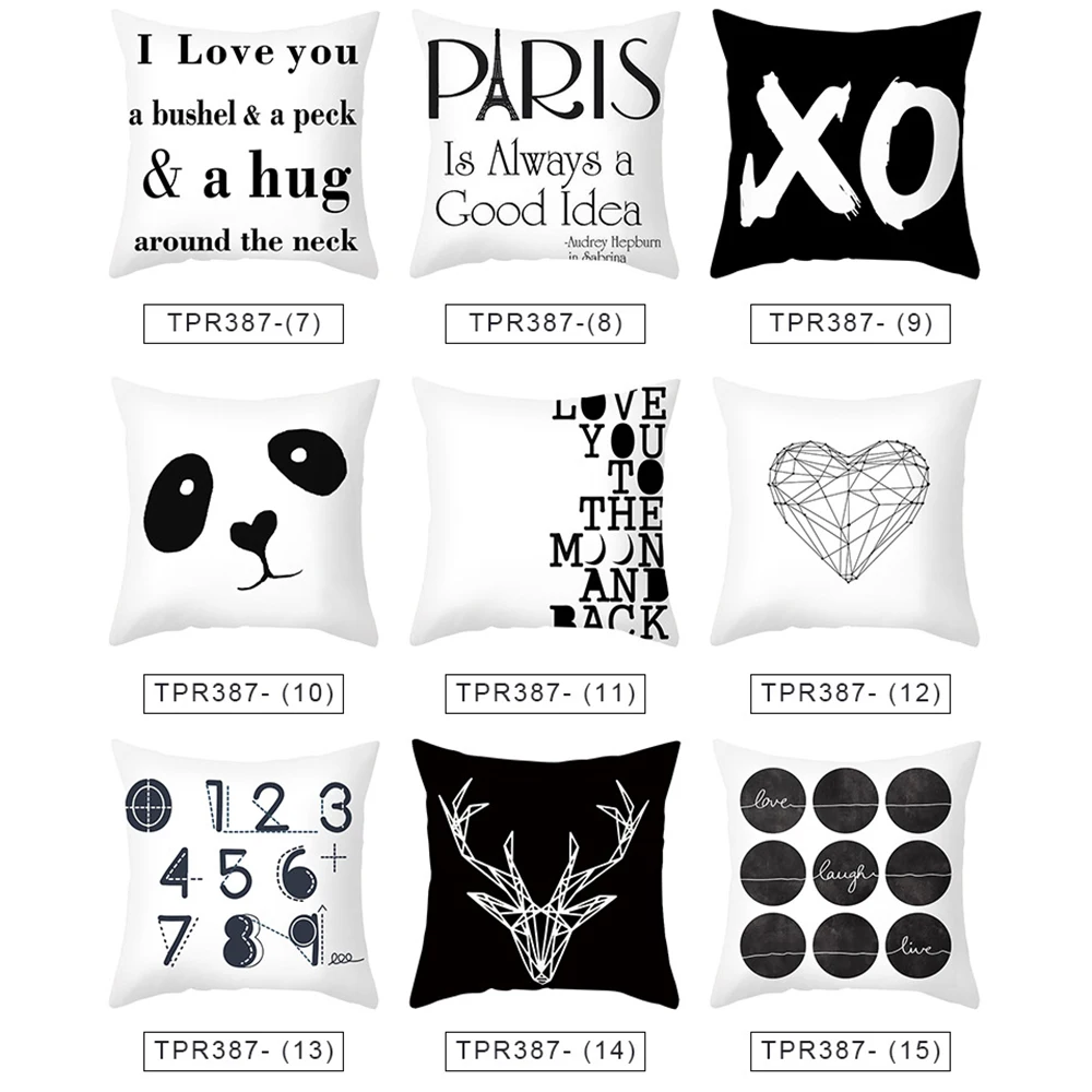 

45*45cm Cushion Cover Letters Deer Decorative Pillow Case Living Room Decoration Pillowcover Throw Pillow Sofa Cushions