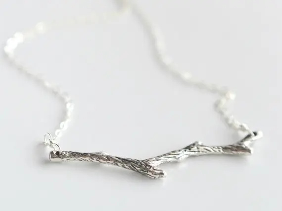 

5 Tree Branch pendant chain Necklace Nature Woodland Twig Simple Olive Bar Necklace Botanical Limb Necklace jewelry Women gift