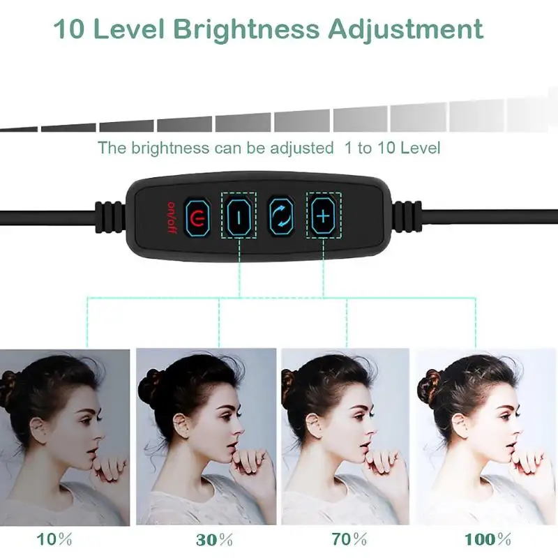 Dimmable Photography Ring Video Light Camera Fill Lamp Set for Live Video Makeup Shadowless Light Supplement
