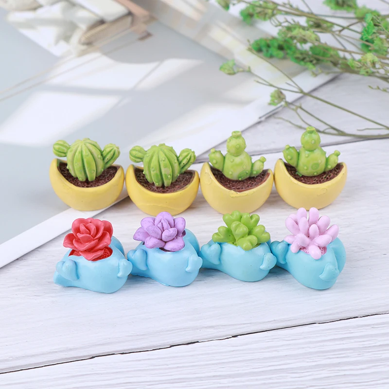 2 шт Миниатюрный Кукольный домик суккулентные растения зеленое растение дом