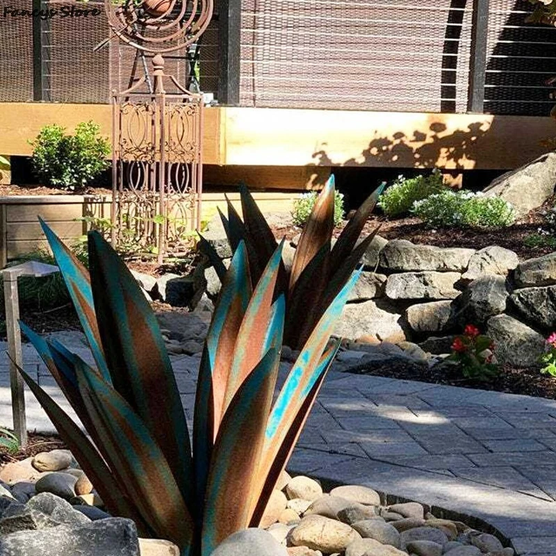 

35x10x10cm Tequila Rustic Sculpture DIY Metal Agave Plant Outdoor Garden Yard Art Sculpture Tequila Decoration Cool Ornaments