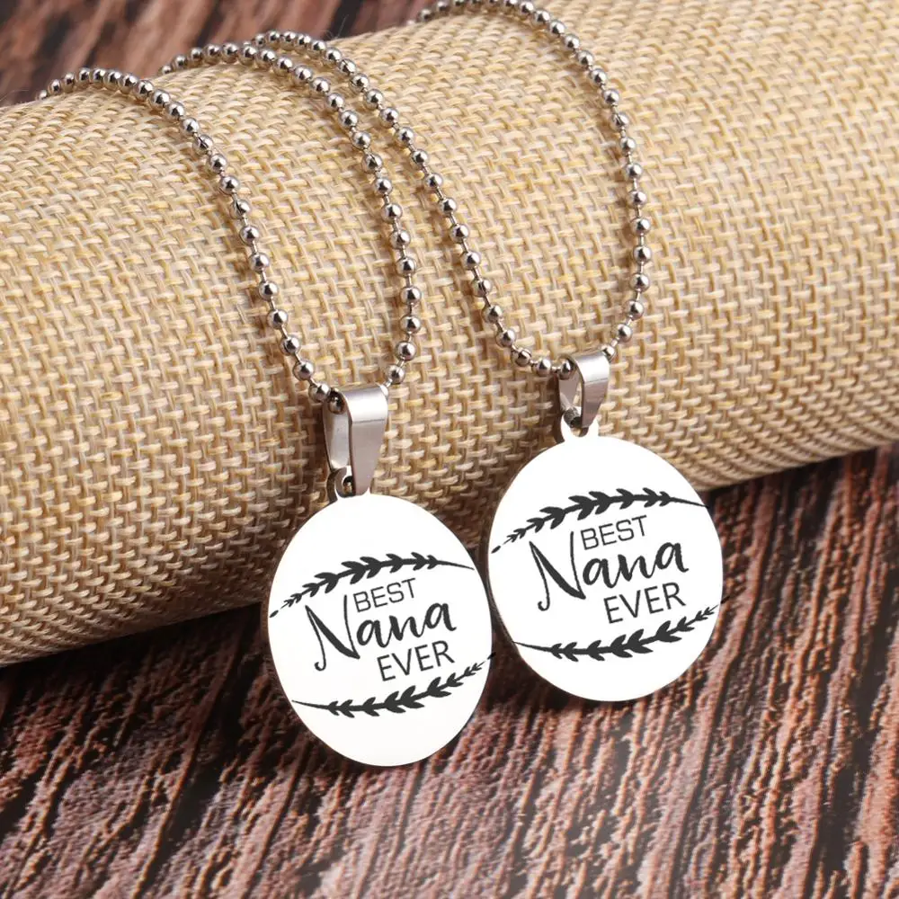 High Quatily Engraved Necklace Lettering &quotBest Nana Ever&quot Personalized Pendant Delicate Jewelry Trinket For Grandma Grandmother |