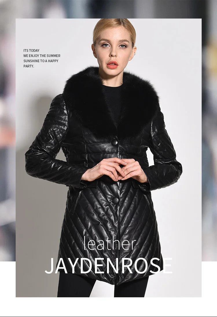 

YR! Бесплатная доставка. Модные женские Куртки из натуральной кожи. Повседневное пальто из овчины на белом утином пуху. Длинная куртка с воро...