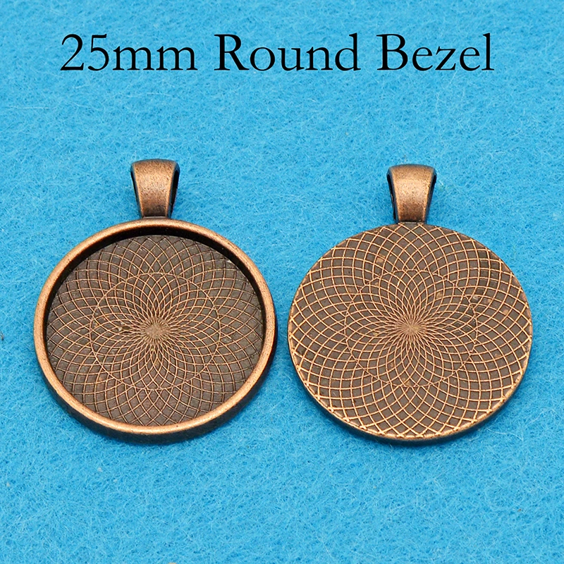 100 x круглая рамка кулон пустой 25 мм кабошон установка посеребренные золотой цвет