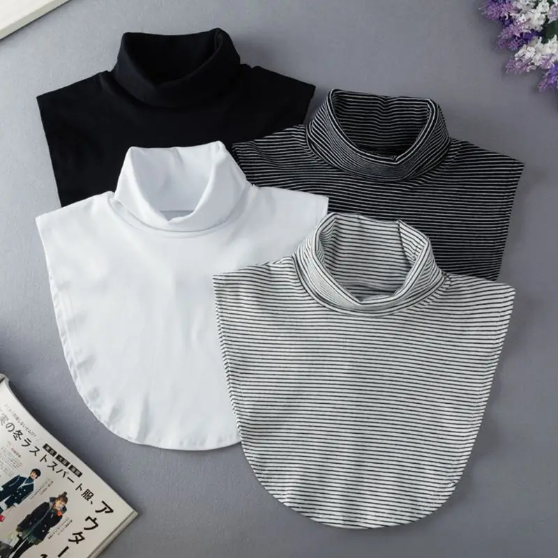

Women Girl Fake Collar Casual Style High Neck for Sweater Blouse