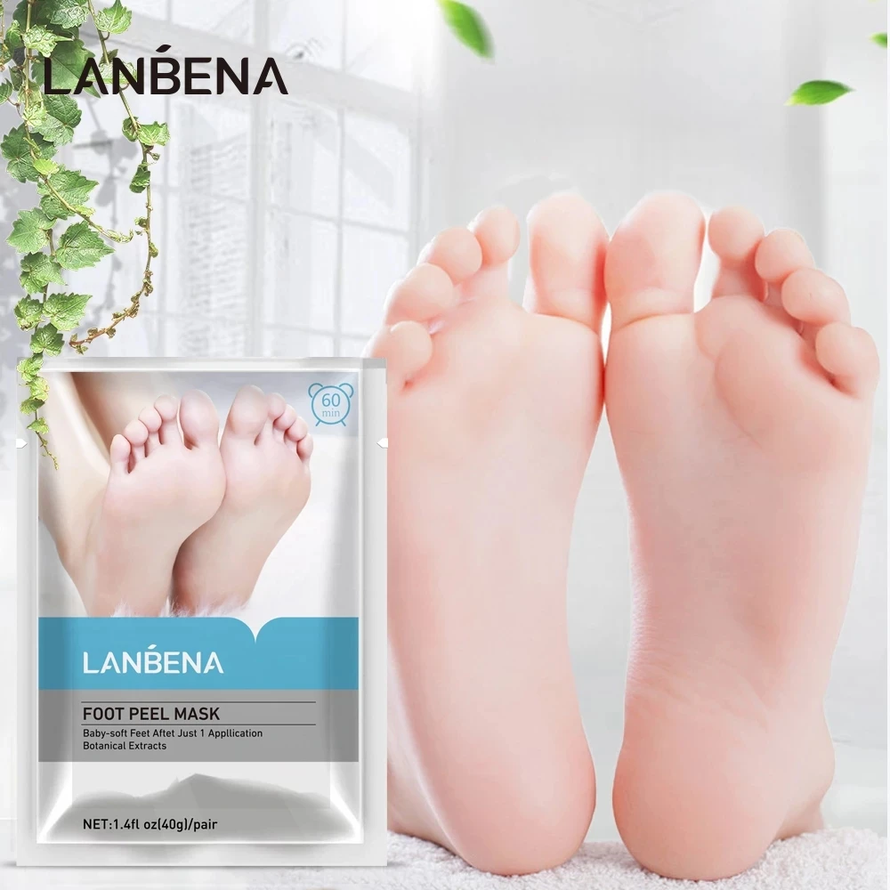 

LANBENA Foot Peel Mask Exfoliating Remove Dead Skin Calluses Crack Thoroughly in 7 Days Peeling Cuticles Heel Only Need One Pair