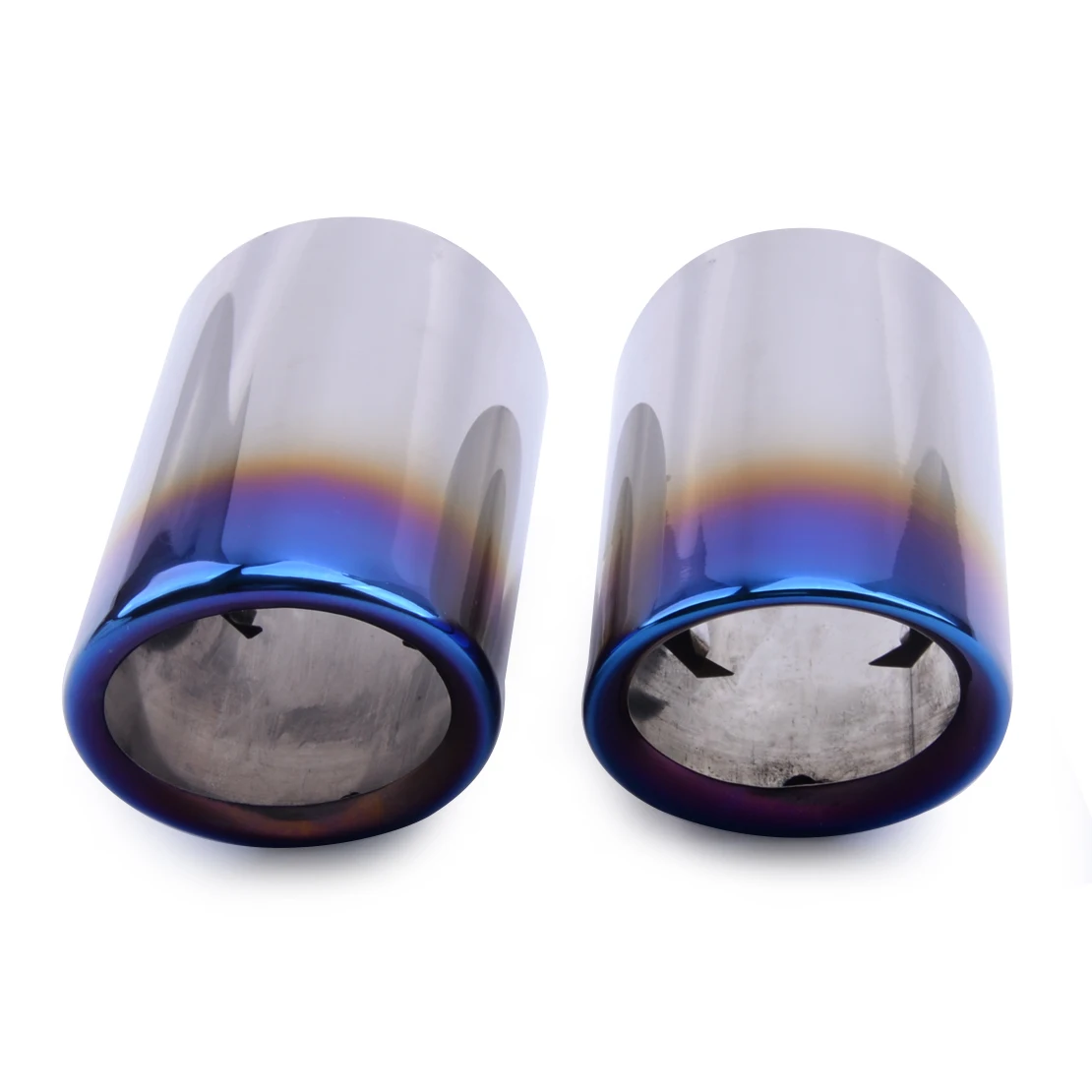 2 шт. синий глушитель выхлопной трубы наконечник из нержавеющей стали подходит