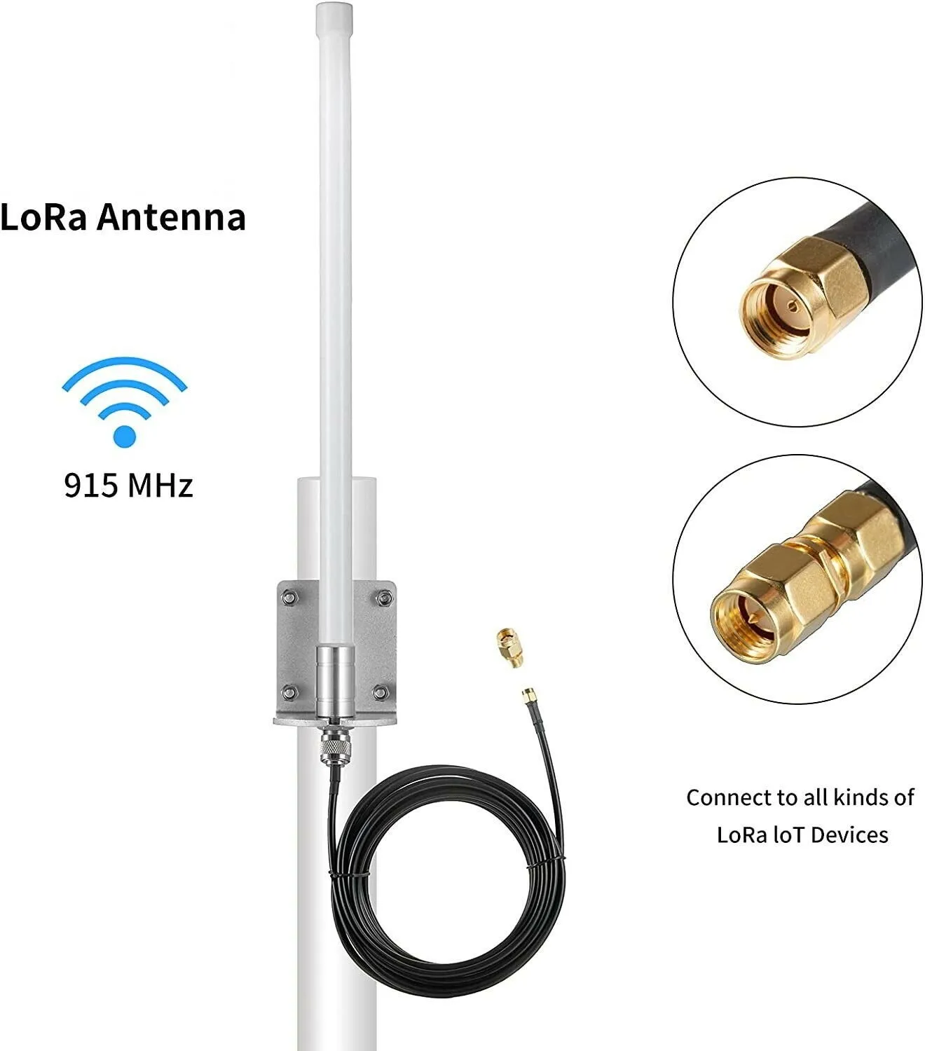 

12dBi Helium Hotspot Miner Outdoor Antenna 915mhz LoRa Antenna With 5m Low Loss KSR195 Cable For RAK Nebra Bobcat