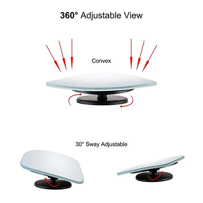 2pcs Car Blind Spot Mirror Framless Wide Angle Round Convex Small Side 360 Degree Blindspot Rearview Parking | Автомобили и