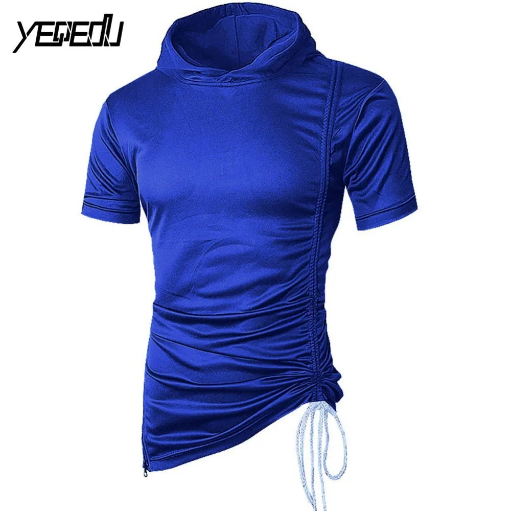 #4104 футболка европейского размера с боковой молнией Мужская коротким рукавом